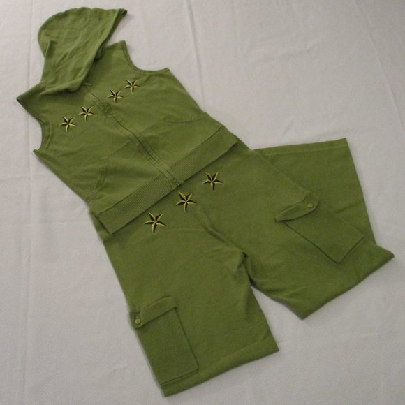 J.J. BASICS SLEEVELESS TWO (2) PIECE JADE KNIT HOODIE SET – L - Picture 2 of 16